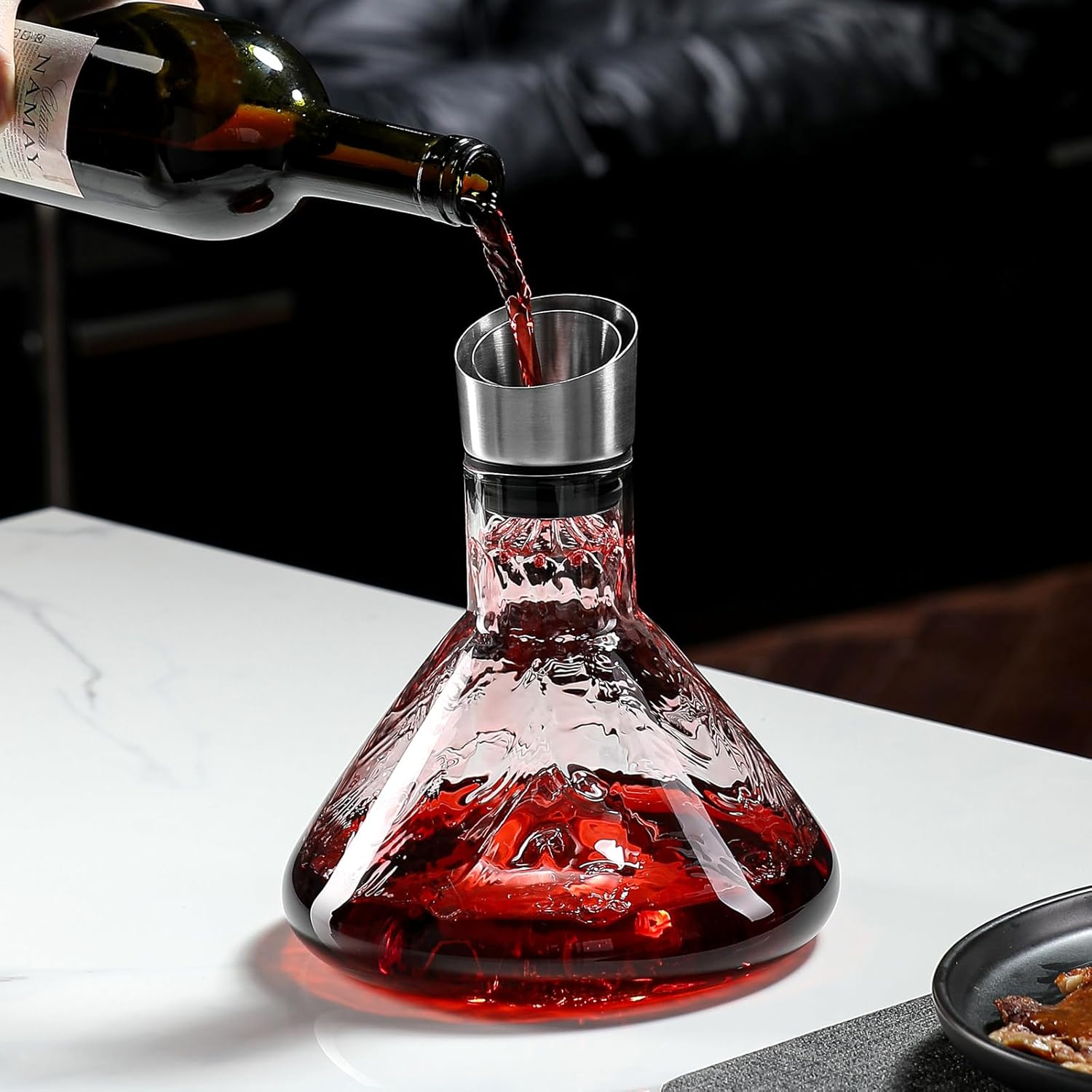CARLA HOME Iceberg Wine Decanter with Aerator Filter and Lid - Image 2
