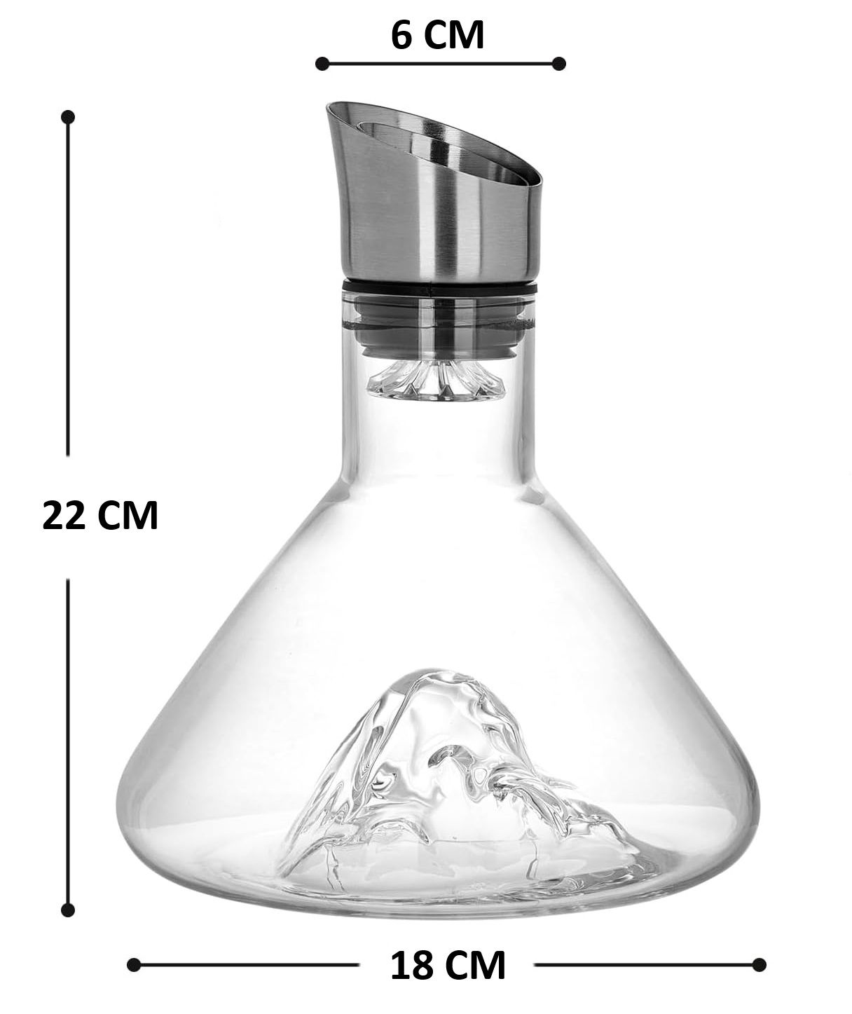 CARLA HOME Iceberg Wine Decanter with Aerator Filter and Lid - Image 8
