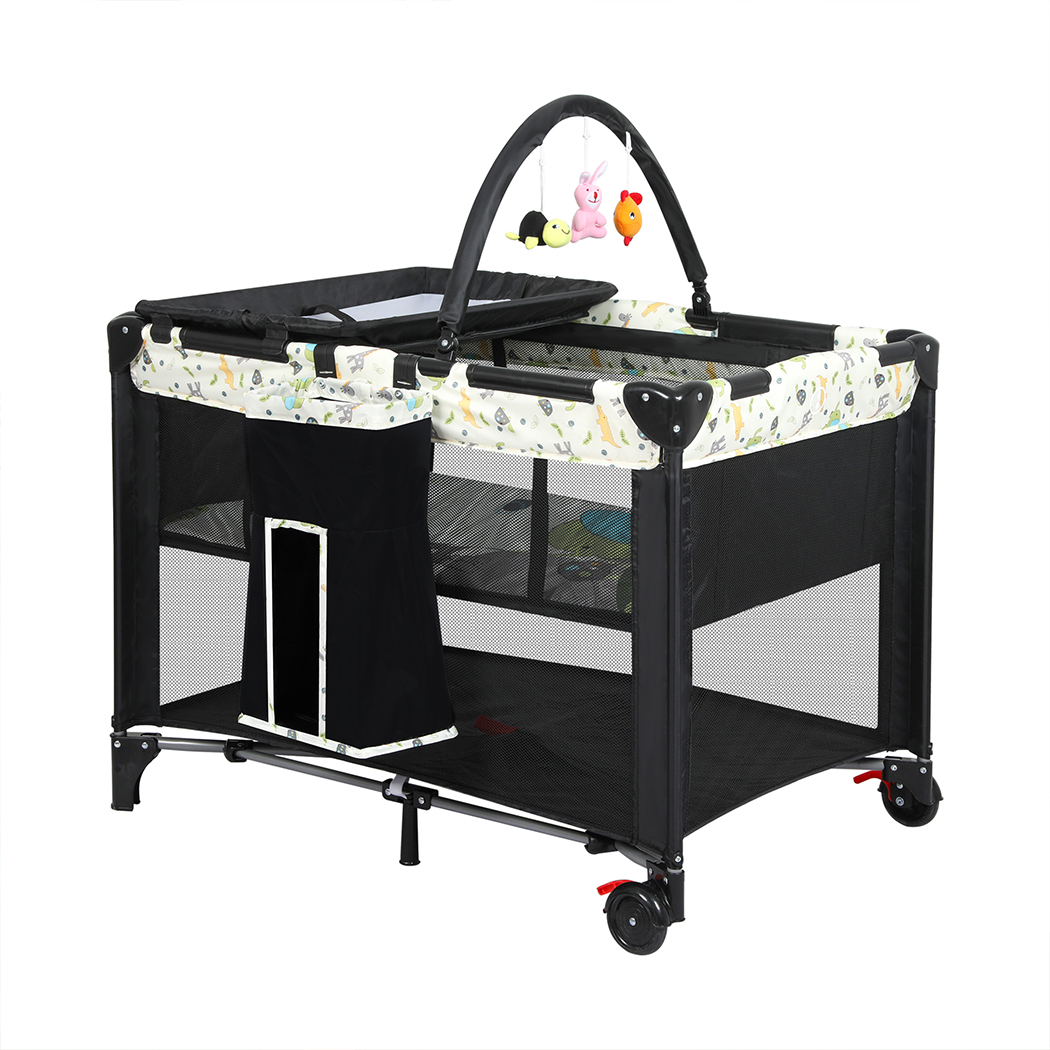 BoPeep Baby Cot Bed Crib Portable Bassinet Black